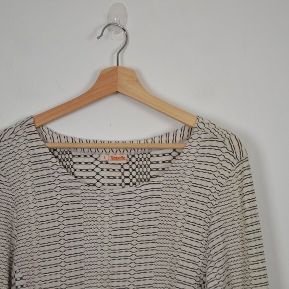 Tianello By Steve Barraza Womens L Pullover Textured Knit Stretch Tunic Top - Picture 2 of 9